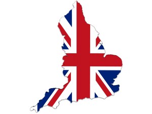 England map and UK Flag